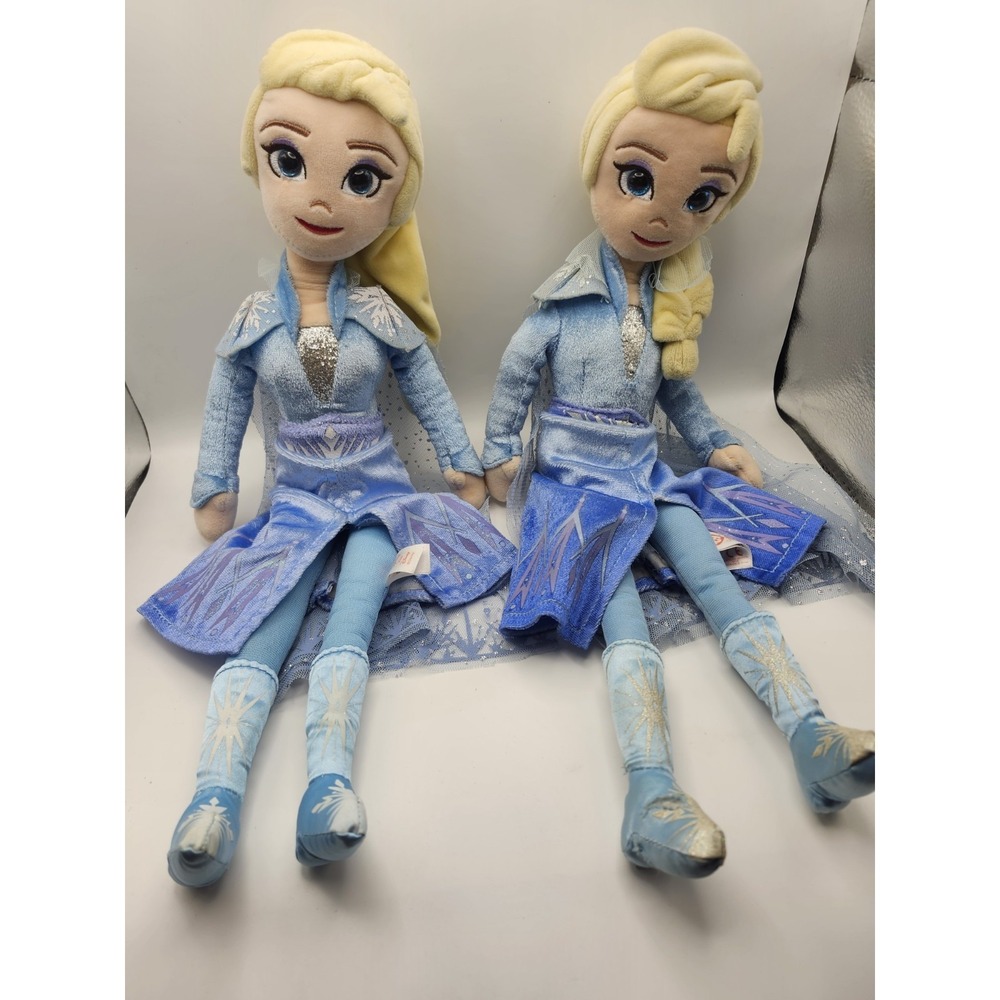 TY Disney Collection Princess Sparkle Elsa Plush Doll Frozen Blue Dress 16" LOT